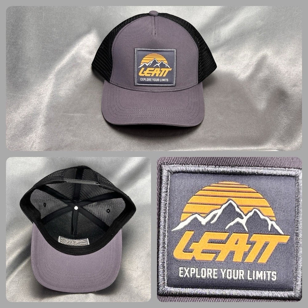 Leatt Trucker Hat Explore‎ Your Limits Gray Black Mesh Outdoor Moto Snapback Cap